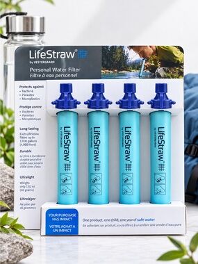 Personal Water Filter Pack - Blue (4-Pack)